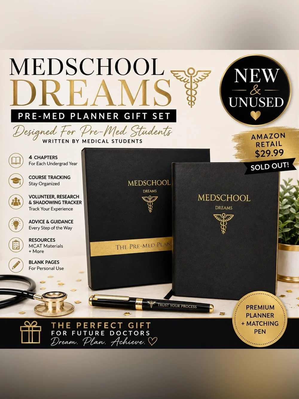 MedSchool Dreams Pre-Med Planner Gift Set w/ Pen NEW